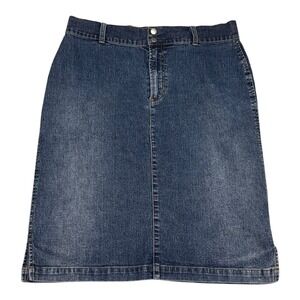 Zena Cotton Blend Dark‎ Wash Denim Jean Skirt Women's 10 (32" Waist)